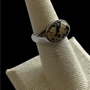 Dalmatian Stone Silver Ring